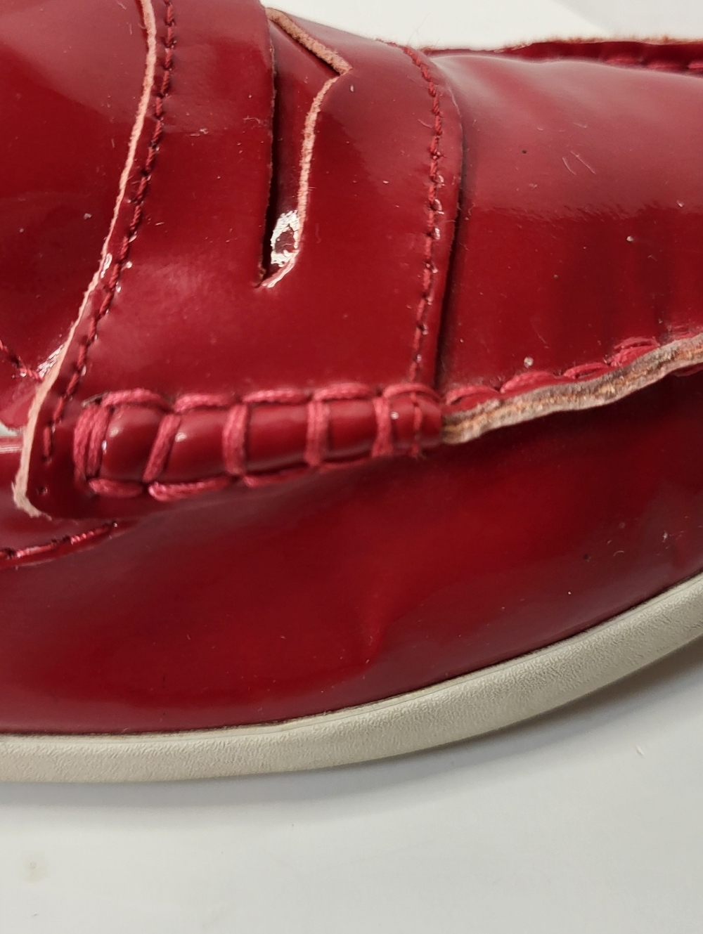 Cole Haan Pinch Maine Classic Red Patent Leather Penny Loafers Size 9.5 - Picture 12 of 15